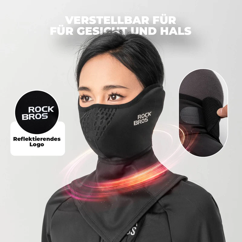 ROCKBROS Sturmhaube Fleece met een speciaal gezichtsmasker voor motor- en skifahrrad