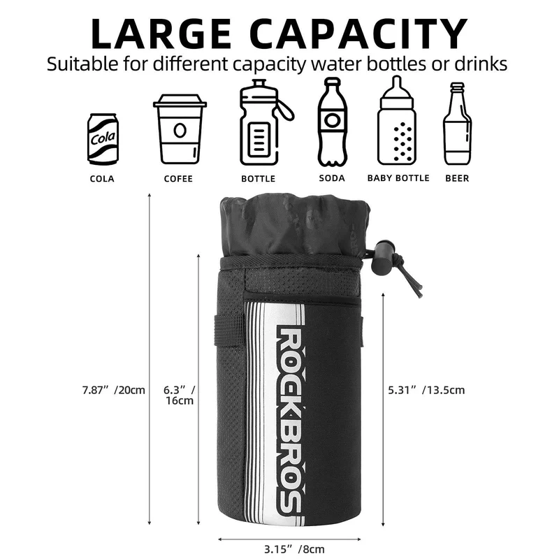 ROCKBROS Geïsoleerde Fahrrad Lenkertasche met Wasserflaschenhalter en Handytasche