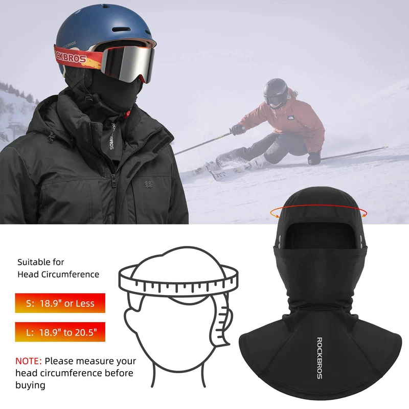 ROCKBROS Winter Bivakmuts Herren Winddicht Sturmmaske Outdoorsports