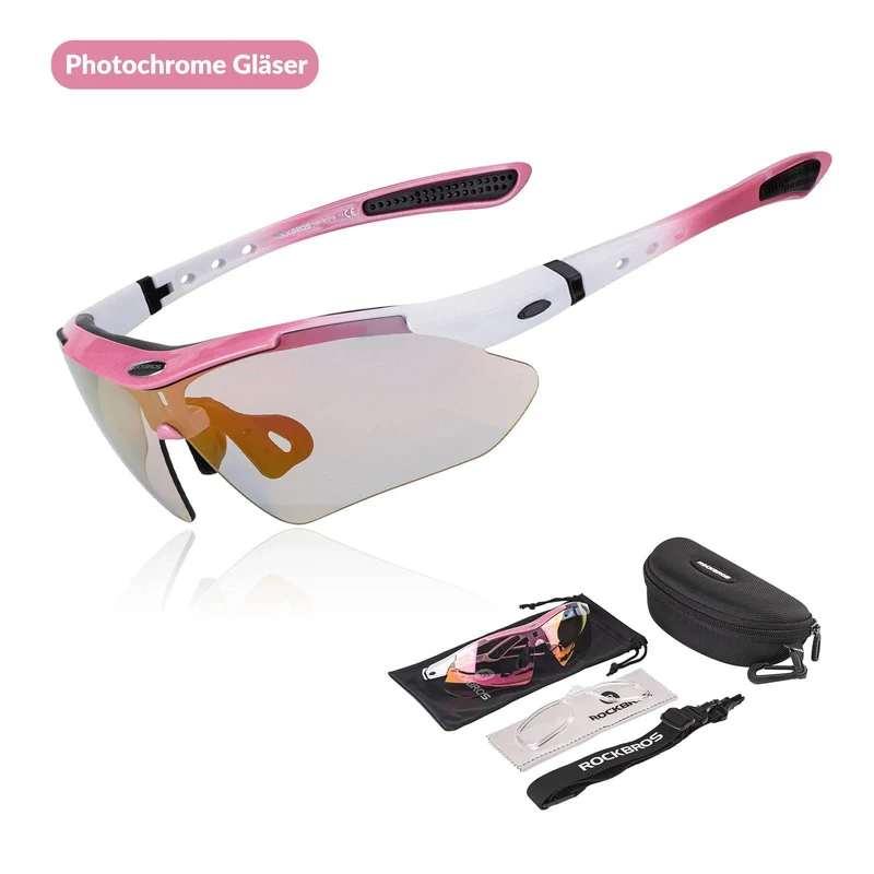 ROCKBROS Fahrradbrille Selbsttönend Brille Sonnenbrille UV 400 Schutz