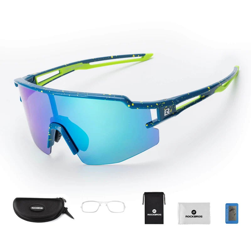 ROCKBROS Fahrradbrille Polarisiert Sportbrille winddicht Sonnenbrille UV400 Schutz