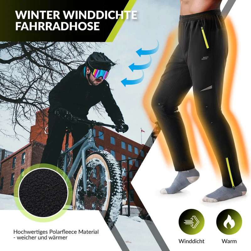 ROCKBROS Heren Fahrradhose Winddicht en warm voor winterse buitensport