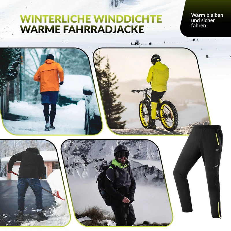 ROCKBROS Heren Fahrradhose Winddicht en warm voor winterse buitensport