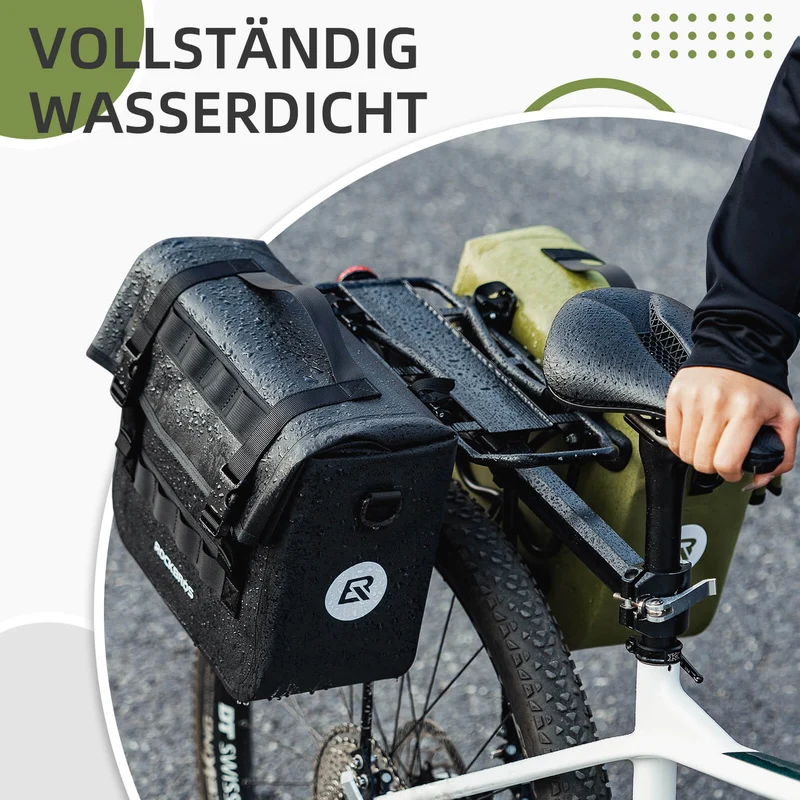 ROCKBROS Wasserdicht Fahrrad Gepäckträgertasche met Schultergurt hinten 15L