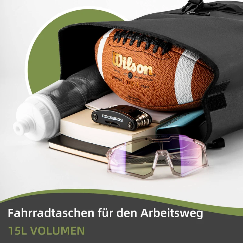 ROCKBROS Wasserdicht Fahrrad Gepäckträgertasche met Schultergurt hinten 15L