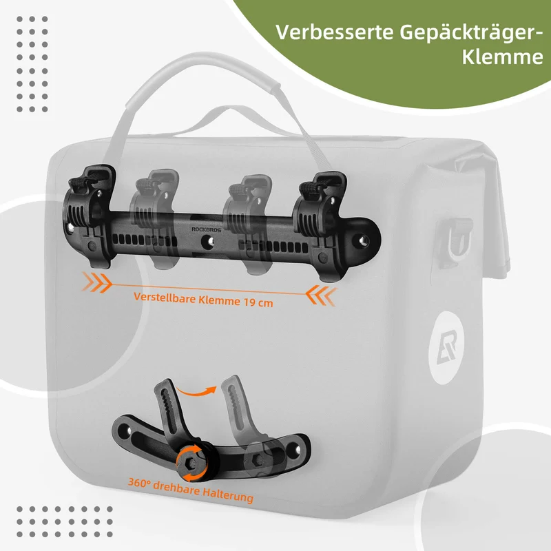 ROCKBROS Wasserdicht Fahrrad Gepäckträgertasche met Schultergurt hinten 15L