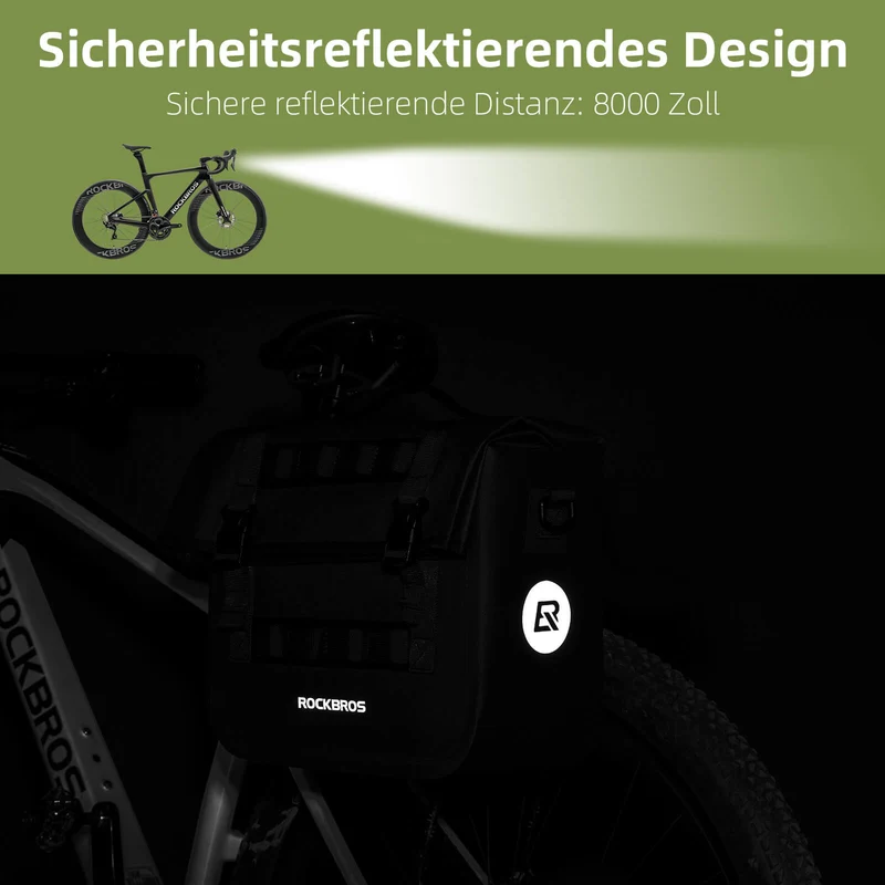 ROCKBROS Wasserdicht Fahrrad Gepäckträgertasche met Schultergurt hinten 15L