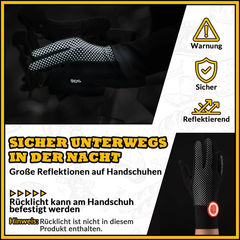 ROCKBROS Fahrradhandschuhe Touchscreen Radsport-Handschuhe Winddicht