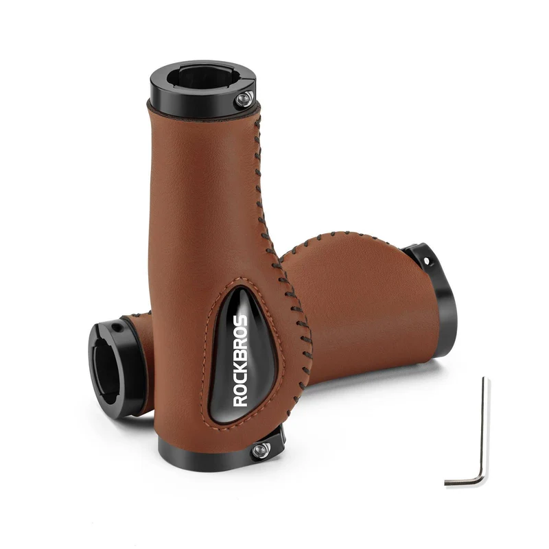 ROCKBROS Fahrradgriffe Ledergriffe voor Lenker met 22,2 mm Durchmesser