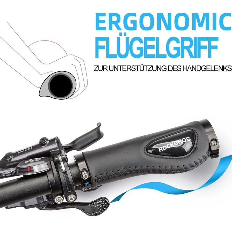 ROCKBROS Fahrradgriffe Ledergriffe voor Lenker met 22,2 mm Durchmesser