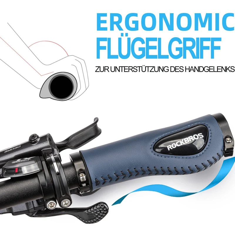 ROCKBROS Fahrradgriffe Ledergriffe voor Lenker met 22,2 mm Durchmesser
