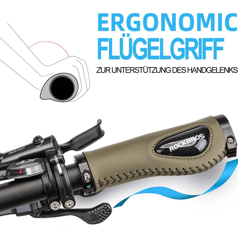 ROCKBROS Fahrradgriffe Ledergriffe voor Lenker met 22,2 mm Durchmesser