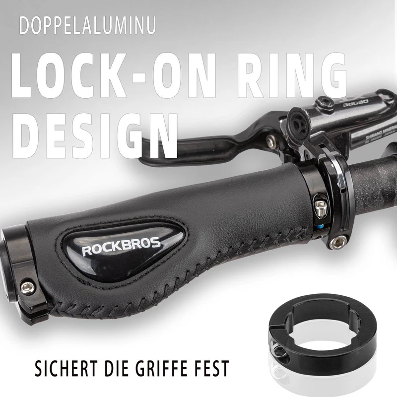ROCKBROS Fahrradgriffe Ledergriffe voor Lenker met 22,2 mm Durchmesser