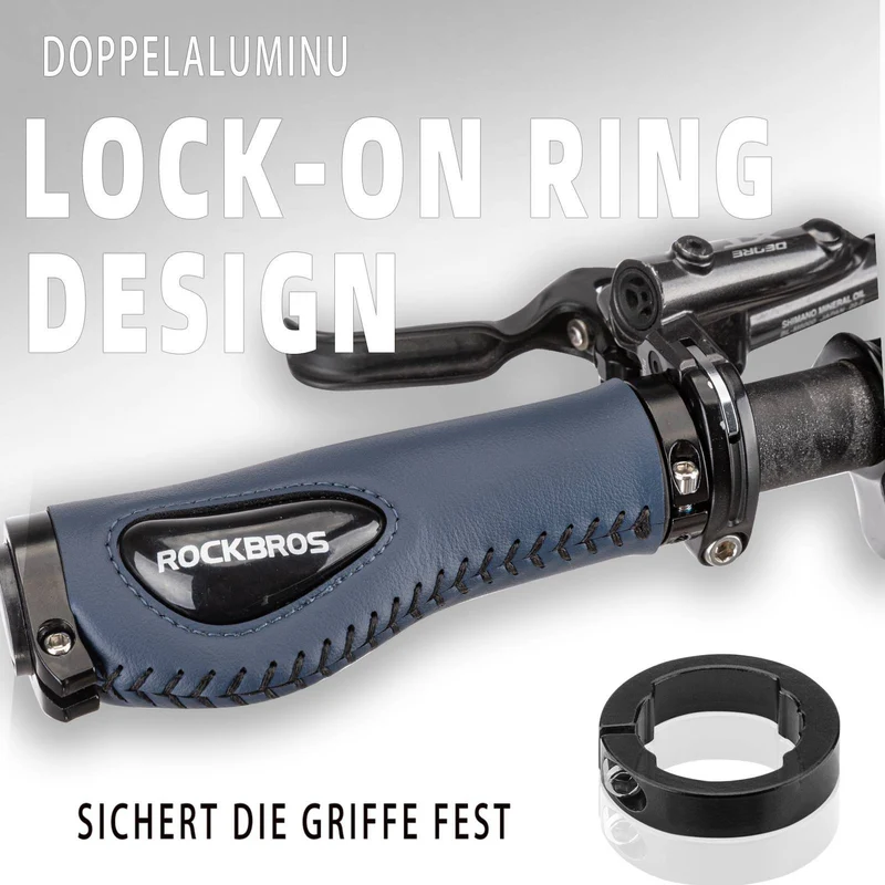 ROCKBROS Fahrradgriffe Ledergriffe voor Lenker met 22,2 mm Durchmesser