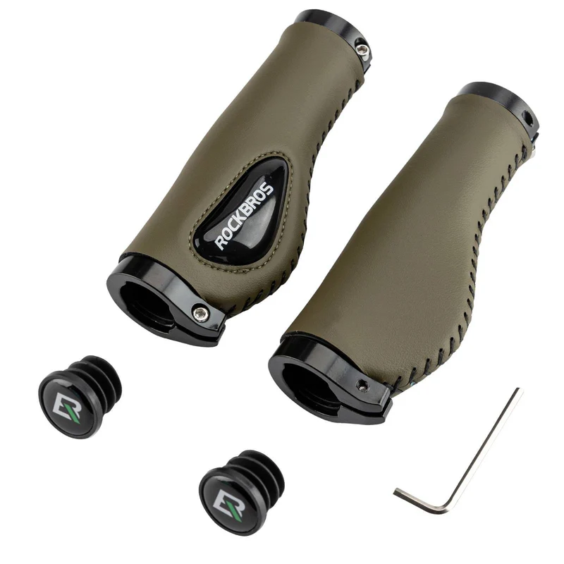 ROCKBROS Fahrradgriffe Ledergriffe voor Lenker met 22,2 mm Durchmesser