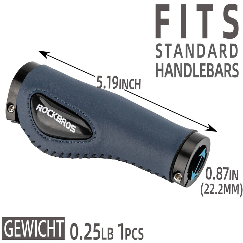 ROCKBROS Fahrradgriffe Ledergriffe voor Lenker met 22,2 mm Durchmesser