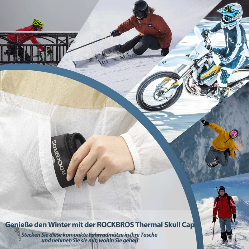 ROCKBROS Winter Fahrrad Mütze Winddicht Helmmütze met Brillenlöcher