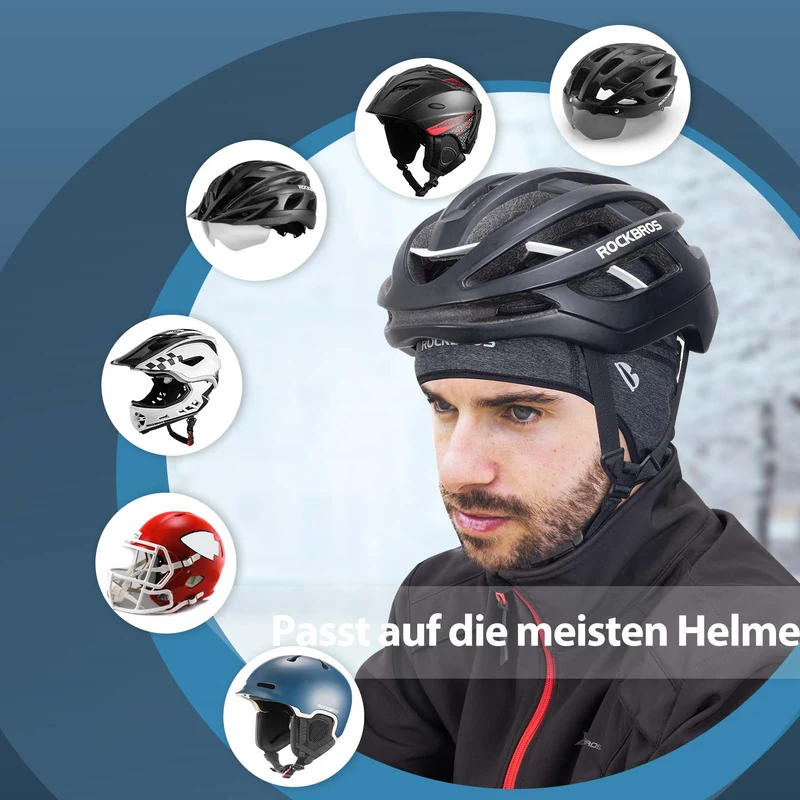 ROCKBROS Winter Fahrrad Mütze Winddicht Helmmütze met Brillenlöcher