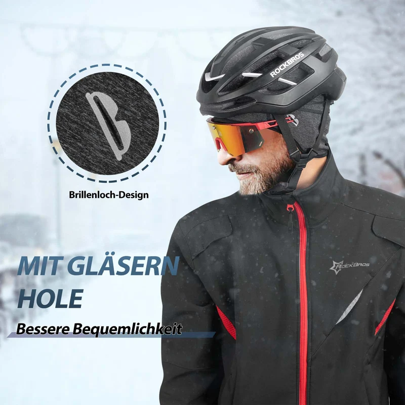 ROCKBROS Winter Fahrrad Mütze Winddicht Helmmütze met Brillenlöcher
