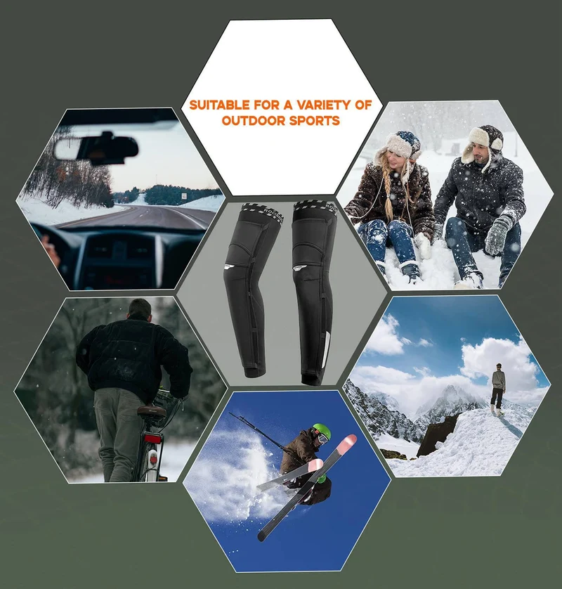 ROCKBROS Unisex Beinlinge Beinwärmer Winddicht Warm Zwart S-4XL