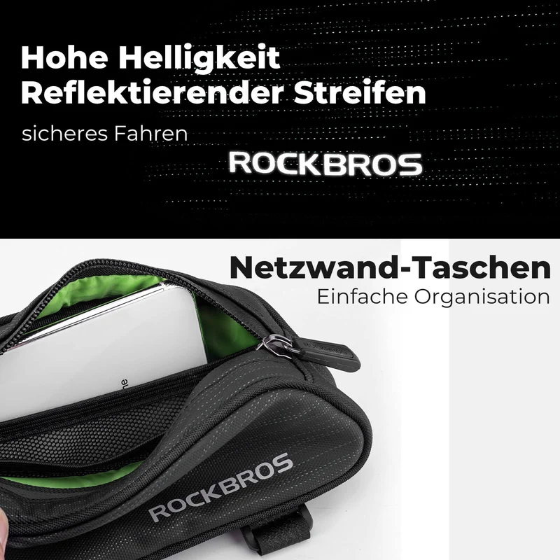 ROCKBROS Fahrrad Oberrohrtasche/Satteltasche 1,1L met Innenfächern