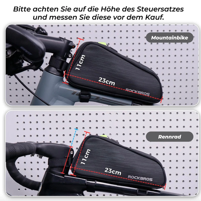 ROCKBROS Fahrrad Oberrohrtasche/Satteltasche 1,1L met Innenfächern