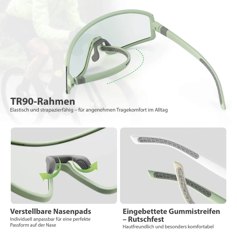 Selbsttonende Sonnenbrille Ultraleicht UV400 Schutz Grün
