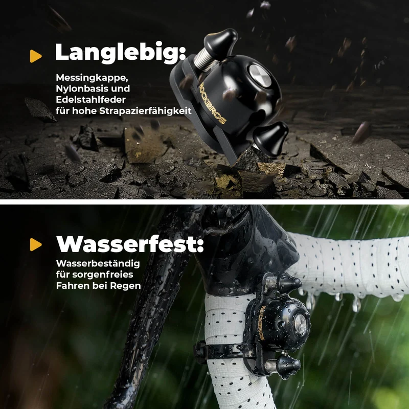 Rennrad MTB Fahrradklingel met Doppel-Klopfer 180° drehbar