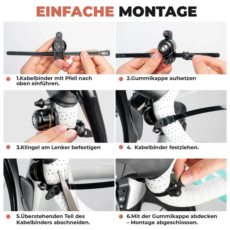 Rennrad MTB Fahrradklingel met Doppel-Klopfer 180° drehbar