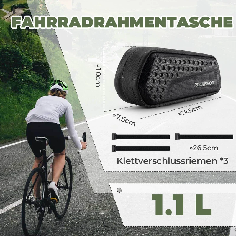 Rahmentasche Oberrohrtasche Schwarz 1,1л