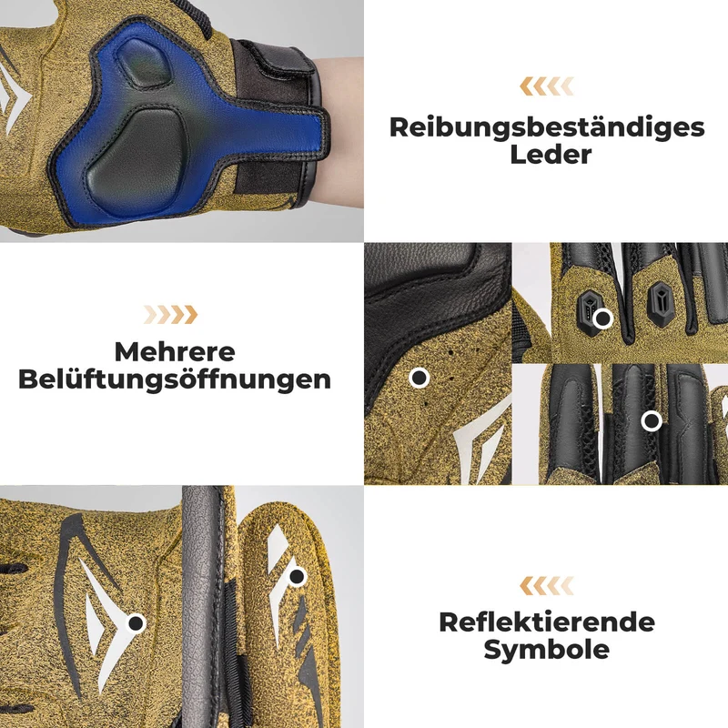 ROCKBROS Winter Fahrradhandschoenen Atmungsaktiv Schlagfest Touchscreen Braun