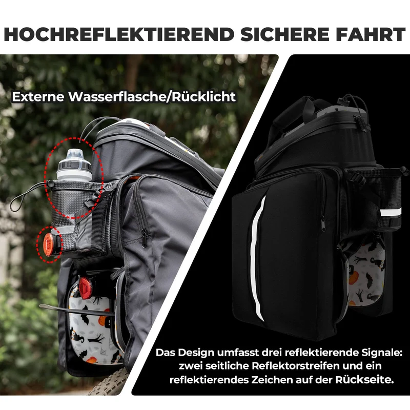 ROCKBROS Fahrrad Gepäckträgertasche 17-35L met regenhoes