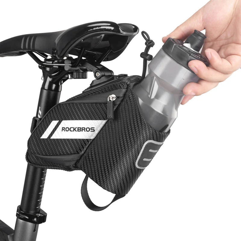 ROCKBROS Satteltasche Fahrradsitz Tas met Flaschenhalter Zwart 1L