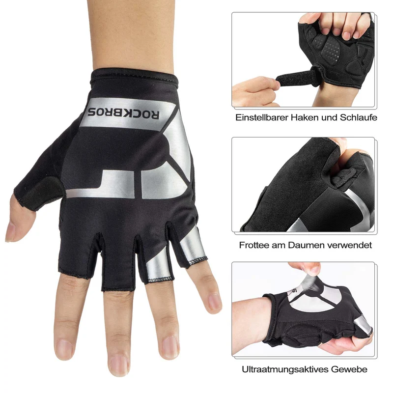 ROCKBROS Frühlings- en Herbst-Sport-Reithandschuhe Anti-Rutsch en reflektierend