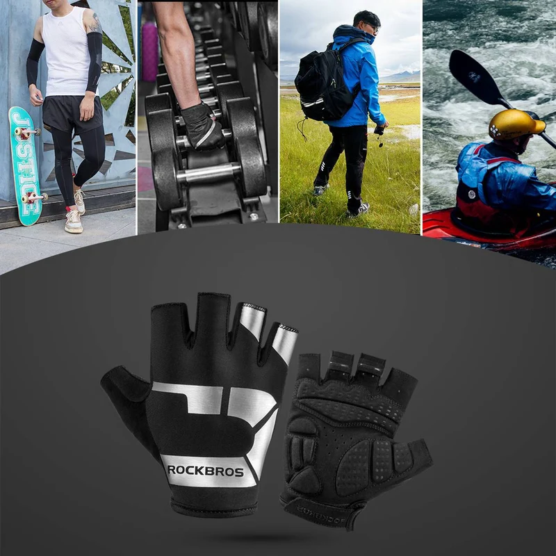 ROCKBROS Frühlings- en Herbst-Sport-Reithandschuhe Anti-Rutsch en reflektierend