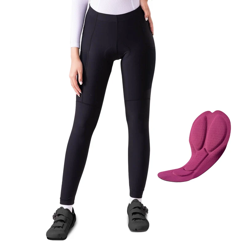 ROCKBROS Dames Winter Fahrradhose Lang Gepolstert Elastisch Atmungsaktiv