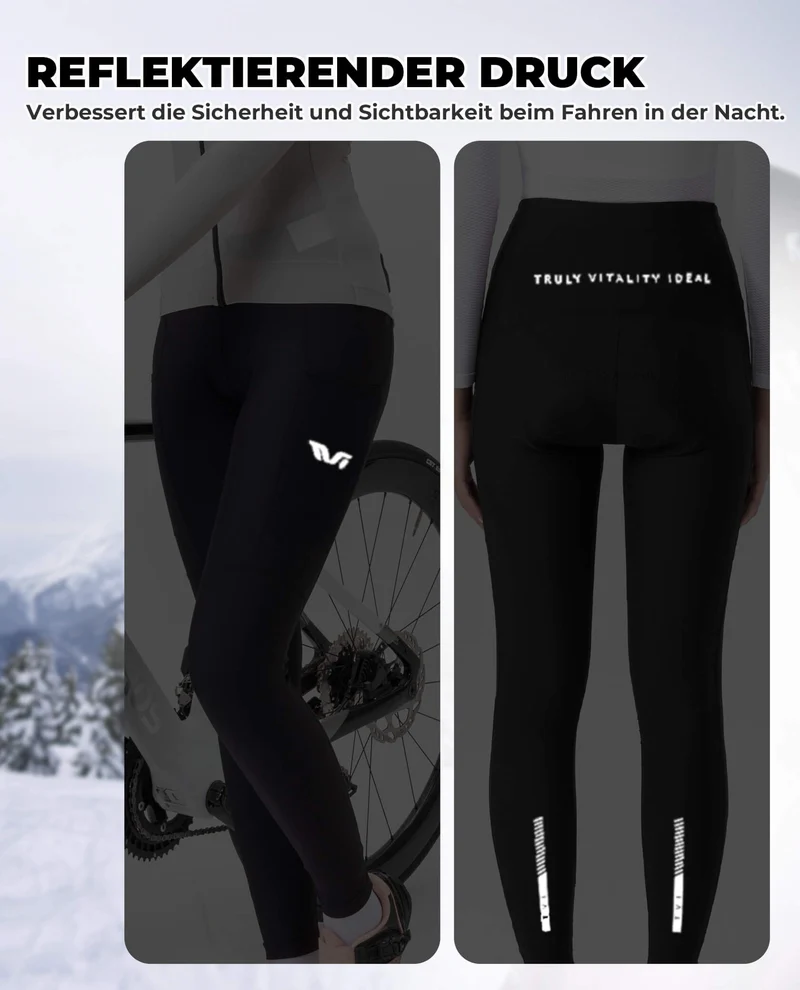 ROCKBROS Dames Winter Fahrradhose Lang Gepolstert Elastisch Atmungsaktiv