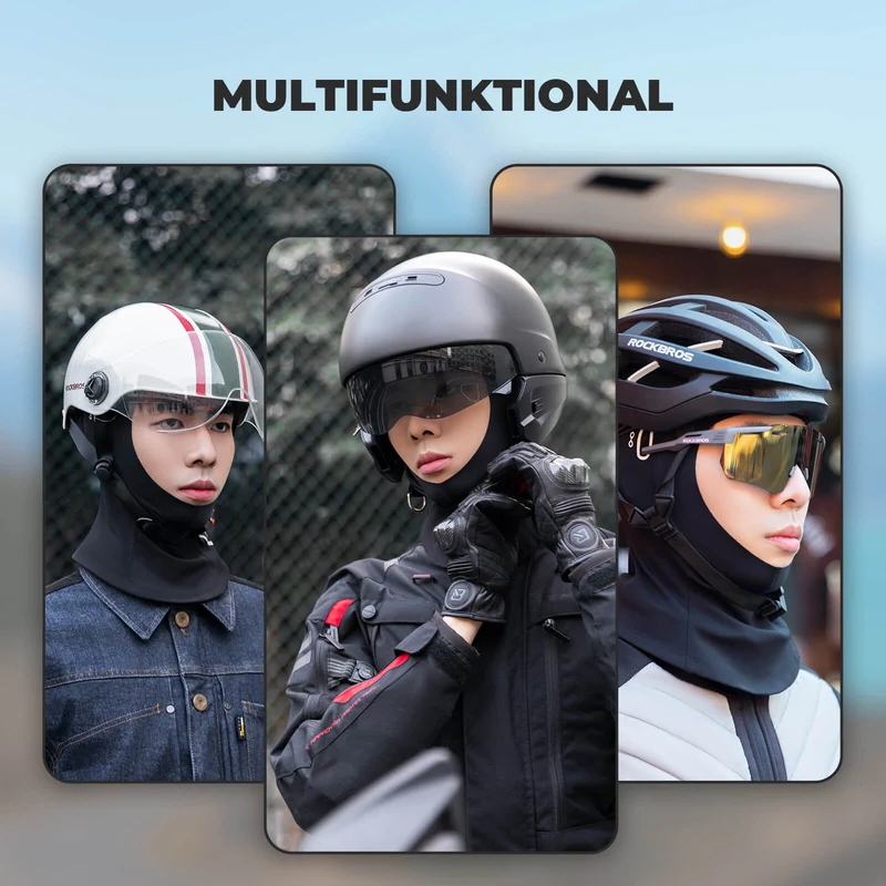 Балаклава ROCKBROS Motorrad Helmhaube Atmungsaktive für Fahrrad & Ski Unisex