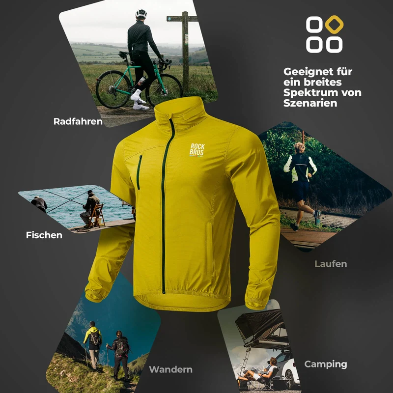 ROAD TO SKY Fahrradjacke Winddicht Atmungsaktiv für MTB & Rennrad