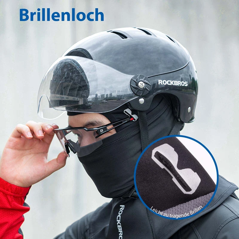ROCKBROS Sturmhaube winddichte onderhelmmütze uit warme fleece zwart
