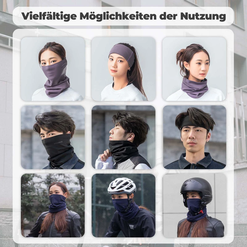 ROCKBROS Multifunctionele stof Fleece Sturmhaube Weich Gesichtsmasker Schlauchtuch