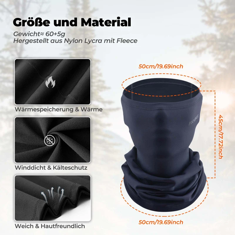 ROCKBROS Multifunctionele stof Fleece Sturmhaube Weich Gesichtsmasker Schlauchtuch