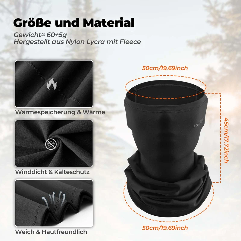 ROCKBROS Multifunctionele stof Fleece Sturmhaube Weich Gesichtsmasker Schlauchtuch