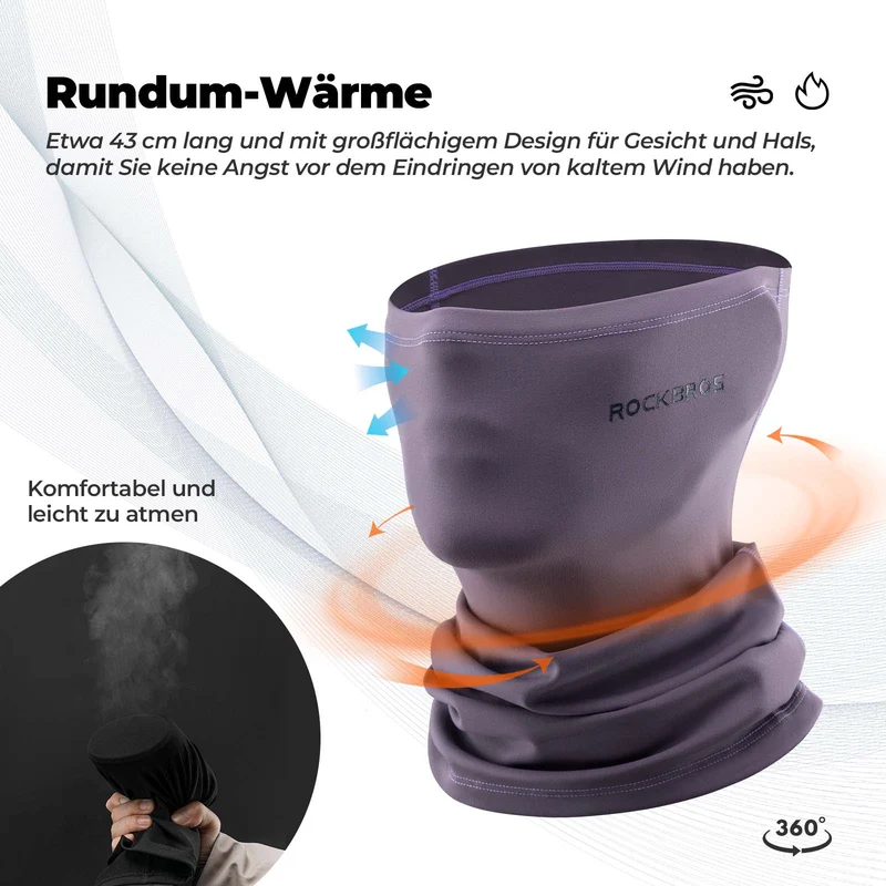 ROCKBROS Multifunctionele stof Fleece Sturmhaube Weich Gesichtsmasker Schlauchtuch