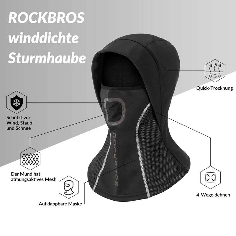 ROCKBROS Sturmhaube met actieve mesh voor outdoorsport unisex