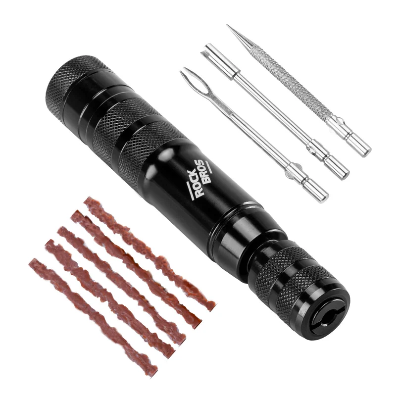 Tubeless Reifenpannenset met Gummistopfen, Aluminiumgehäus, Griff