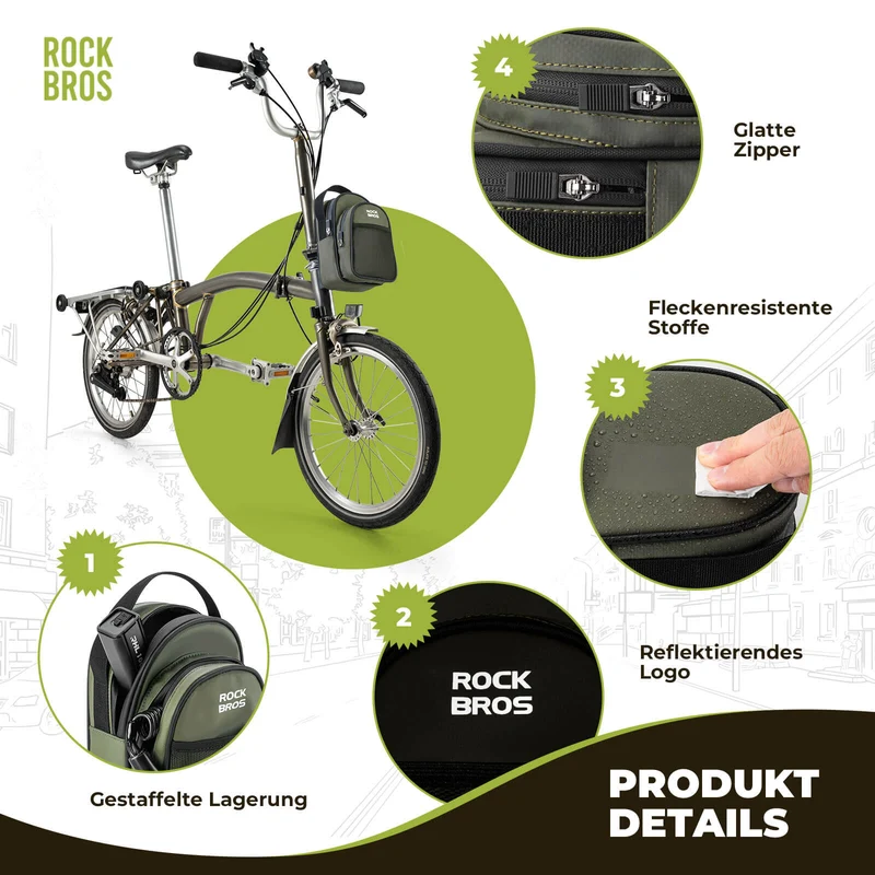 Lenkertasche voor Klapprad/Brompton 1,8L