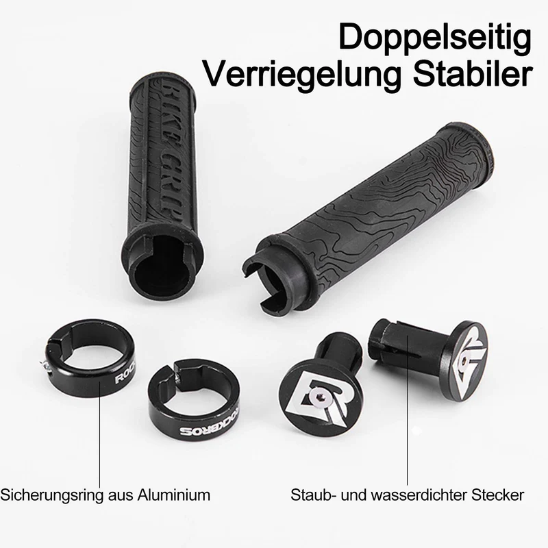 ROCKBROS Ultra-Leicht Fahrradgriffe aus Gummi mit Aluminium Lock-on Design