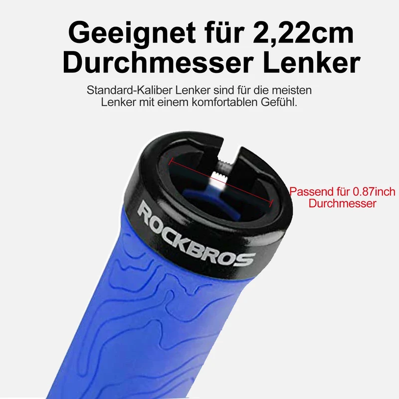 ROCKBROS Ultra-Leicht Fahrradgriffe aus Gummi mit Aluminium Lock-on Design