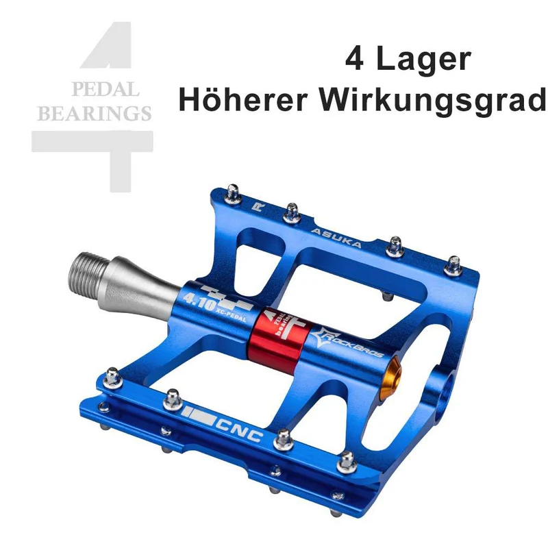 ROCKBROS Fahrrad Pedale 9/16 voor MTB/BMX/Rennrad 4 afgedichte lagers